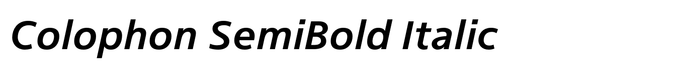 Colophon SemiBold Italic
